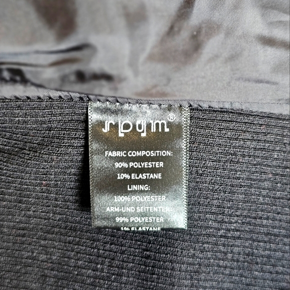 NEW SPYM Sleek Black Faux Suede Moto Stretchy Jacket Ribbed Sides & Sleeves - Picture 9 of 12